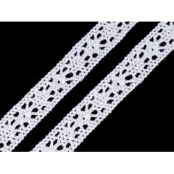 Koronka bawełniana szerokość 11 mm klockowa - White (1 Metr)