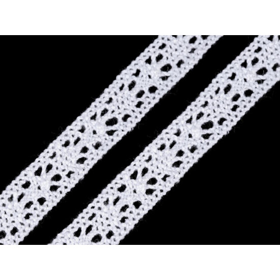 Bobina di pizzo in cotone, larghezza: 11 mm - Grigio (1 Metro) Bobina di pizzo in cotone, larghezza: 11 mm - Grigio (1 Metro)