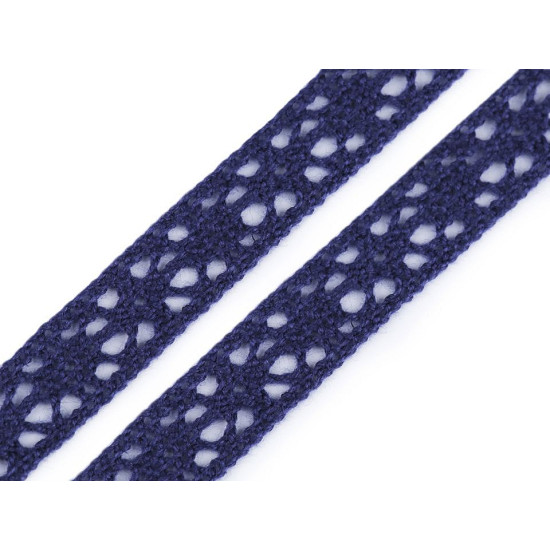 Bobina di pizzo in cotone, larghezza: 11 mm - Grigio (1 Metro) Bobina di pizzo in cotone, larghezza: 11 mm - Grigio (1 Metro)