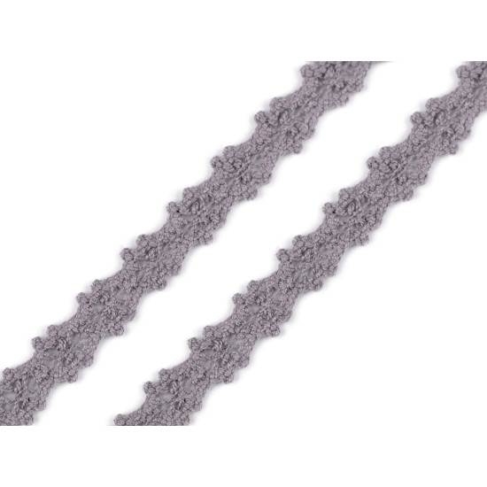 Bobina di pizzo in cotone, larghezza: 12 mm - Polvere (1 Metro) Bobina di pizzo in cotone, larghezza: 12 mm - Polvere (1 Metro)