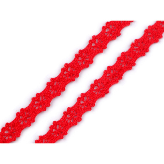 Bobina di pizzo in cotone, larghezza: 12 mm - Polvere (1 Metro) Bobina di pizzo in cotone, larghezza: 12 mm - Polvere (1 Metro)