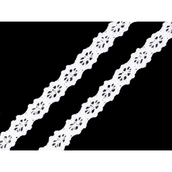 Bobina di pizzo in cotone, larghezza: 12 mm - Polvere (1 Metro) Bobina di pizzo in cotone, larghezza: 12 mm - Polvere (1 Metro)
