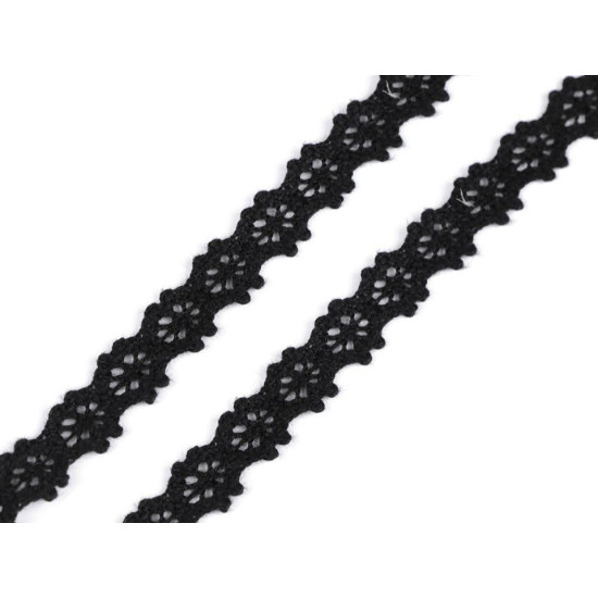 Bobina di pizzo in cotone, larghezza: 12 mm - Polvere (1 Metro) Bobina di pizzo in cotone, larghezza: 12 mm - Polvere (1 Metro)
