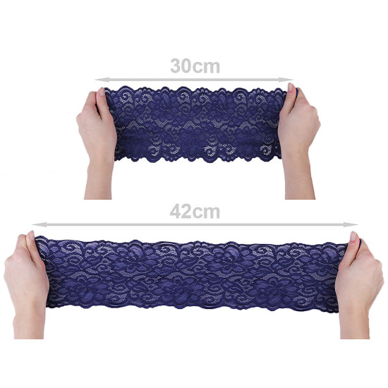 Koronka elastyczna szerokość 15 cm - Czarny (18 Metry) Koronka elastyczna szerokość 15 cm - Czarny (18 Metry)