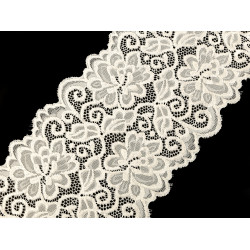 Elastic lace / insert width 15 cm - Creamy light (18 Meters)