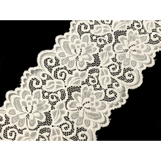 Koronka elastyczna szerokość 15 cm - Czarny (18 Metry) Koronka elastyczna szerokość 15 cm - Czarny (18 Metry)