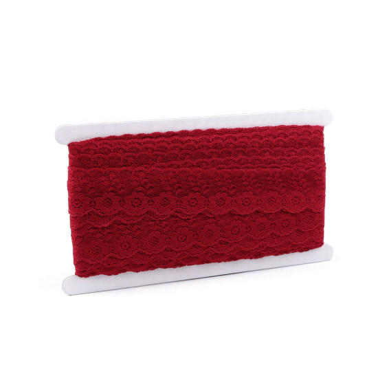 Polyamide / nylon lace width 36 mm - Dark red (1 Meter)