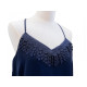 Guipure lace trim with tassels width 80 mm - Berlin blue (1 Meter) Guipure lace trim with tassels width 80 mm - Berlin blue (1 Meter)