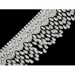 Guipure lace trim with tassels width 80 mm - Off white (1 Meter)