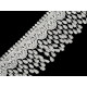 Guipure lace trim with tassels width 80 mm - Berlin blue (1 Meter) Guipure lace trim with tassels width 80 mm - Berlin blue (1 Meter)