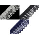 Guipure lace trim with tassels width 80 mm - Berlin blue (1 Meter) Guipure lace trim with tassels width 80 mm - Berlin blue (1 Meter)