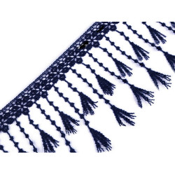 Ätzspitze mit fransen breite 12 mm - Berliner blau (1 Meter)