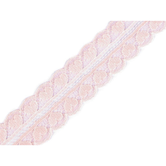 Polyamide lace trim / insert heart width 30 mm - Off white (18 Meters) Polyamide lace trim / insert heart width 30 mm - Off white (18 Meters)