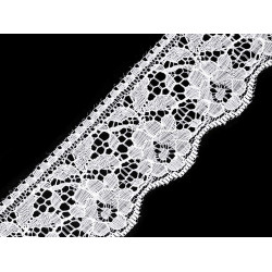 Polyamide lace trim width 67 mm - White (1 Meter)