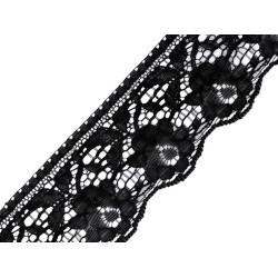 Polyamide lace trim width 67 mm - Black (1 Meter)