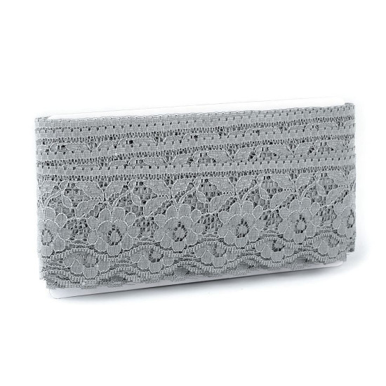 Polyamide lace trim width 67 mm - Lightgrey (1 Meter)