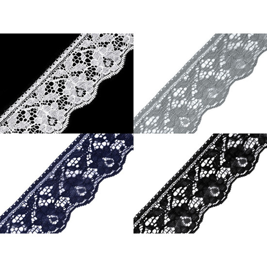 Polyamide lace trim width 67 mm - Lightgrey (1 Meter)