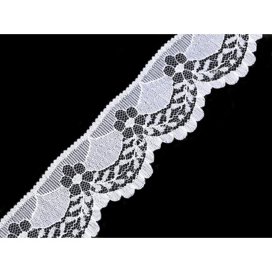 Polyamide lace trim width 40 mm - White (15 Meters)