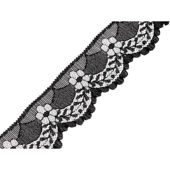 Polyamide lace trim width 40 mm - White (15 Meters)