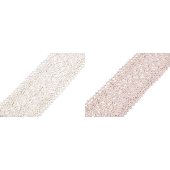 Cotton bobbin lace trim / insert, width 10 cm - Dark rye (1 Meter) Cotton bobbin lace trim / insert, width 10 cm - Dark rye (1 Meter)