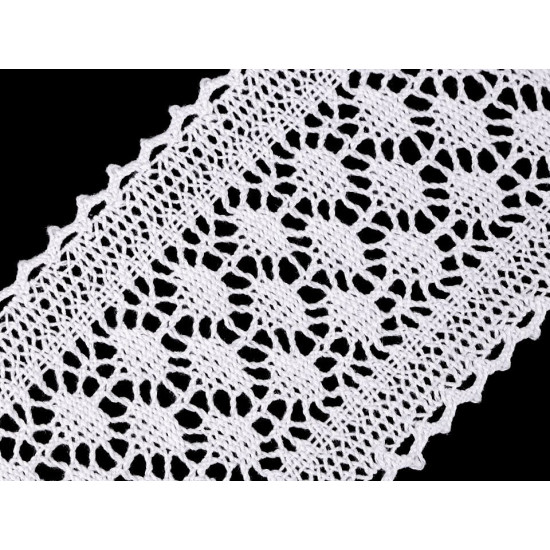 Cotton bobbin lace trim / insert, width 10 cm - Dark rye (1 Meter) Cotton bobbin lace trim / insert, width 10 cm - Dark rye (1 Meter)
