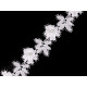 Guipure lace trim - 3d flower with pearl bead width 42 mm - Off white (1 Meter) Guipure lace trim - 3d flower with pearl bead width 42 mm - Off white (1 Meter)