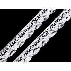 Koronka bawełniana szerokość 22 mm klockowa - White (1 Metr)