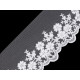Dantelă brodată pe organza, lățime 90 mm - Negru (27 Metri) Dantelă brodată pe organza, lățime 90 mm - Negru (27 Metri)