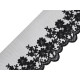 Dantelă brodată pe organza, lățime 90 mm - Negru (27 Metri) Dantelă brodată pe organza, lățime 90 mm - Negru (27 Metri)