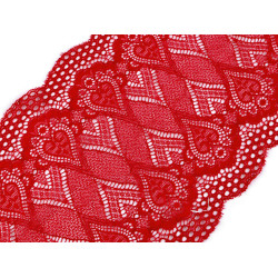 Elastic lace / table runner / insert width 18 cm - Red (1 Meter)