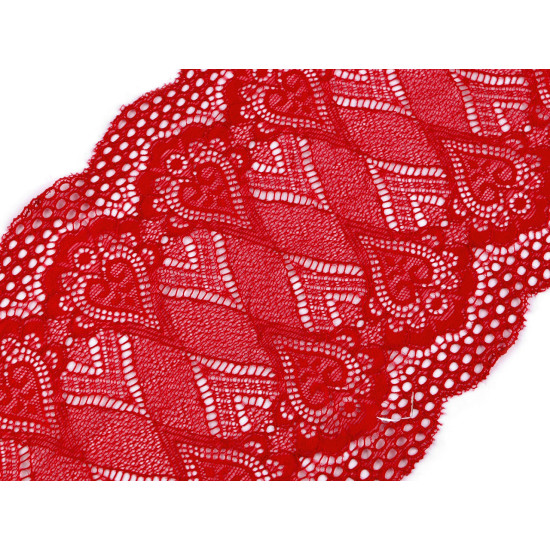 Elastic lace / table runner / insert width 18 cm - Snow white (1 Meter) Elastic lace / table runner / insert width 18 cm - Snow white (1 Meter)