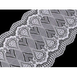 Elastic lace / table runner / insert width 18 cm - Snow white (1 Meter)