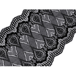 Elastic lace / table runner / insert width 18 cm - Black (1 Meter)