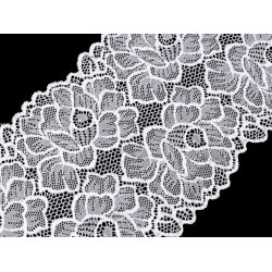 Elastic lace / table runner / insert width 15.5 cm - Snow white (1 Meter)
