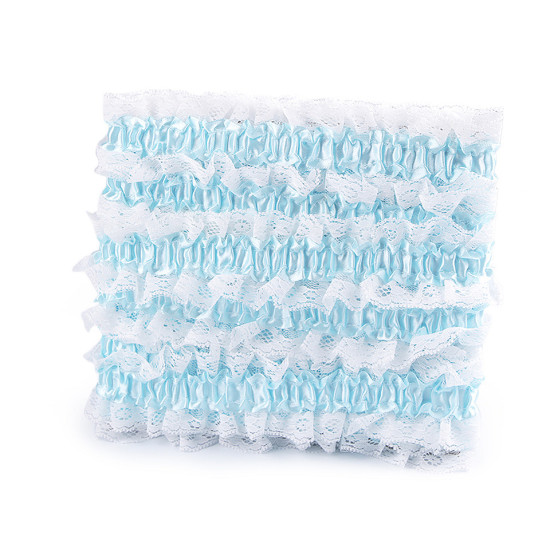 Frill elastic for garter width 65 mm - White-blue (27 Meters)