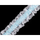 Frill elastic for garter width 65 mm - White-blue (27 Meters)