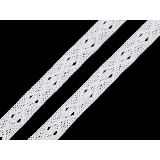 Cotton bobbin lace trim / insert, width 12 mm - Lightgrey (100 Meters) Cotton bobbin lace trim / insert, width 12 mm - Lightgrey (100 Meters)