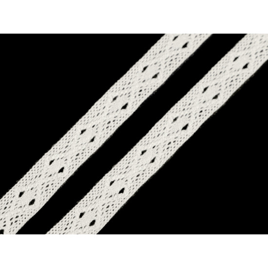 Cotton bobbin lace trim / insert, width 12 mm - Lightgrey (100 Meters) Cotton bobbin lace trim / insert, width 12 mm - Lightgrey (100 Meters)
