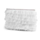 Organza ruffle trim width 40 mm - White (1 Meter)