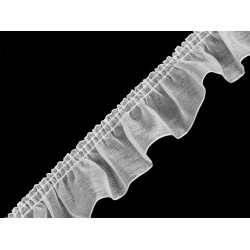 Taśma z falbanką z organzy szerokość 40 mm - White (1 Metr)