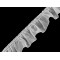 Organza ruffle trim width 40 mm - White (1 Meter)