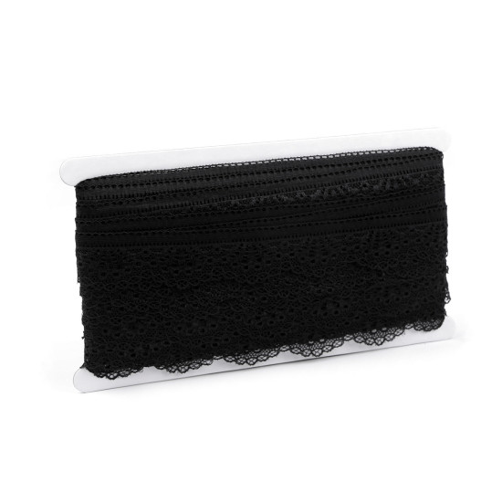 Koronka elastyczna szerokość 30 mm - Czarny (1 Metr) Koronka elastyczna szerokość 30 mm - Czarny (1 Metr)