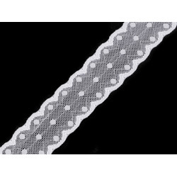 Elastic lace / trim width 30 mm - White (1 Meter)