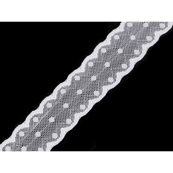 Koronka elastyczna szerokość 30 mm - Czarny (1 Metr) Koronka elastyczna szerokość 30 mm - Czarny (1 Metr)