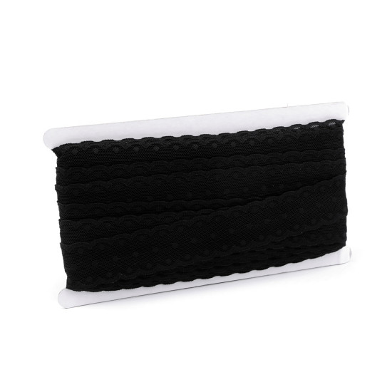 Koronka elastyczna szerokość 30 mm - Czarny (1 Metr) Koronka elastyczna szerokość 30 mm - Czarny (1 Metr)