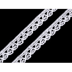 Koronka bawełniana szerokość 10: 14 mm klockowa - White (1 Metr)