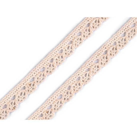 Bobina di pizzo in cotone, larghezza: 10; 14 mm - Bianco (45 Metri) Bobina di pizzo in cotone, larghezza: 10; 14 mm - Bianco (45 Metri)