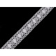 Cotton bobbin lace trim / insert, width 30 mm - White (45 Meters) Cotton bobbin lace trim / insert, width 30 mm - White (45 Meters)