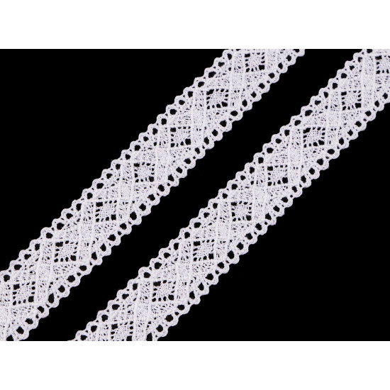 Cotton bobbin lace trim / insert, width 19 mm - Ecru light (27 Meters) Cotton bobbin lace trim / insert, width 19 mm - Ecru light (27 Meters)