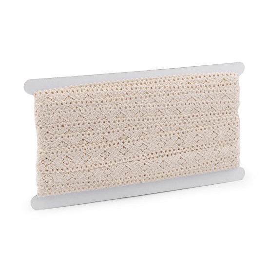 Cotton bobbin lace trim / insert, width 19 mm - Ecru light (27 Meters) Cotton bobbin lace trim / insert, width 19 mm - Ecru light (27 Meters)